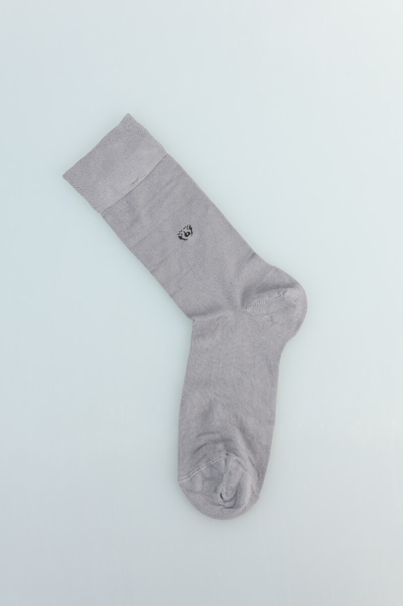 Erkek Bambu Dikişsiz Uzun Çorap Gri - 5