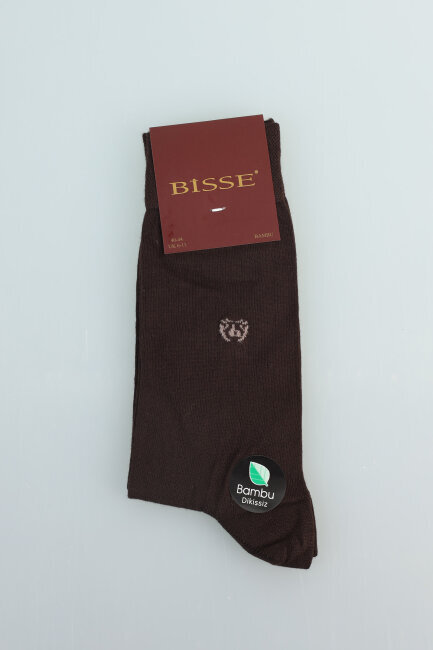 Erkek Bambu Dikişsiz Uzun Çorap Kahve 