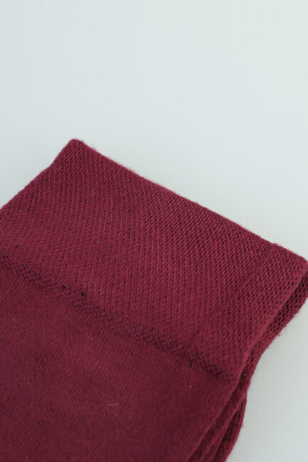 Erkek Bambu Düz Soket Uzun Çorap Bordo - 3