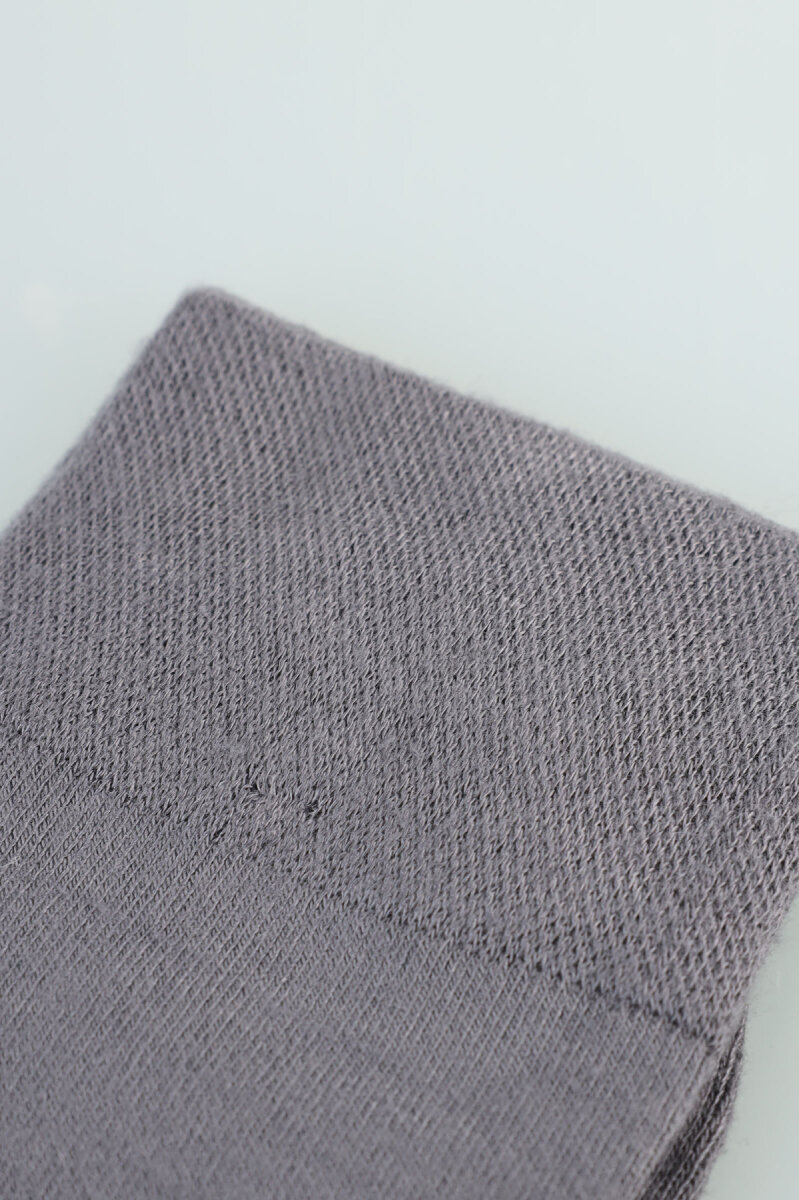 Erkek Bambu Düz Soket Uzun Çorap Gri - 4