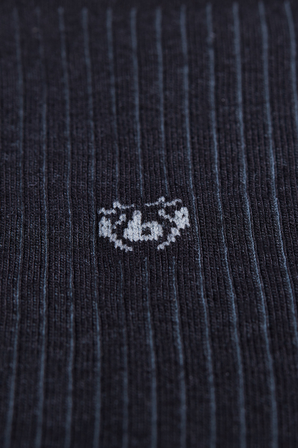 Erkek Bambu Gri Desenli Siyah Uzun Çorap (1)