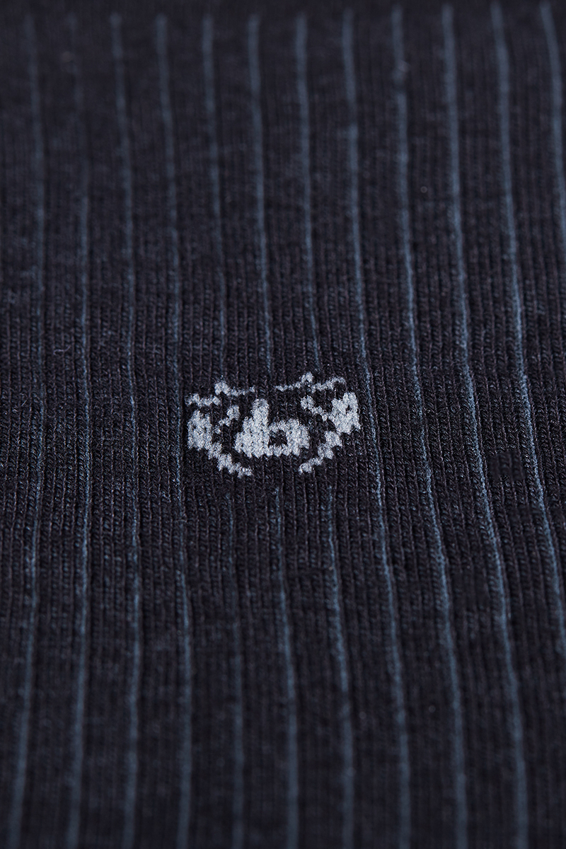 Erkek Bambu Gri Desenli Siyah Uzun Çorap - 2