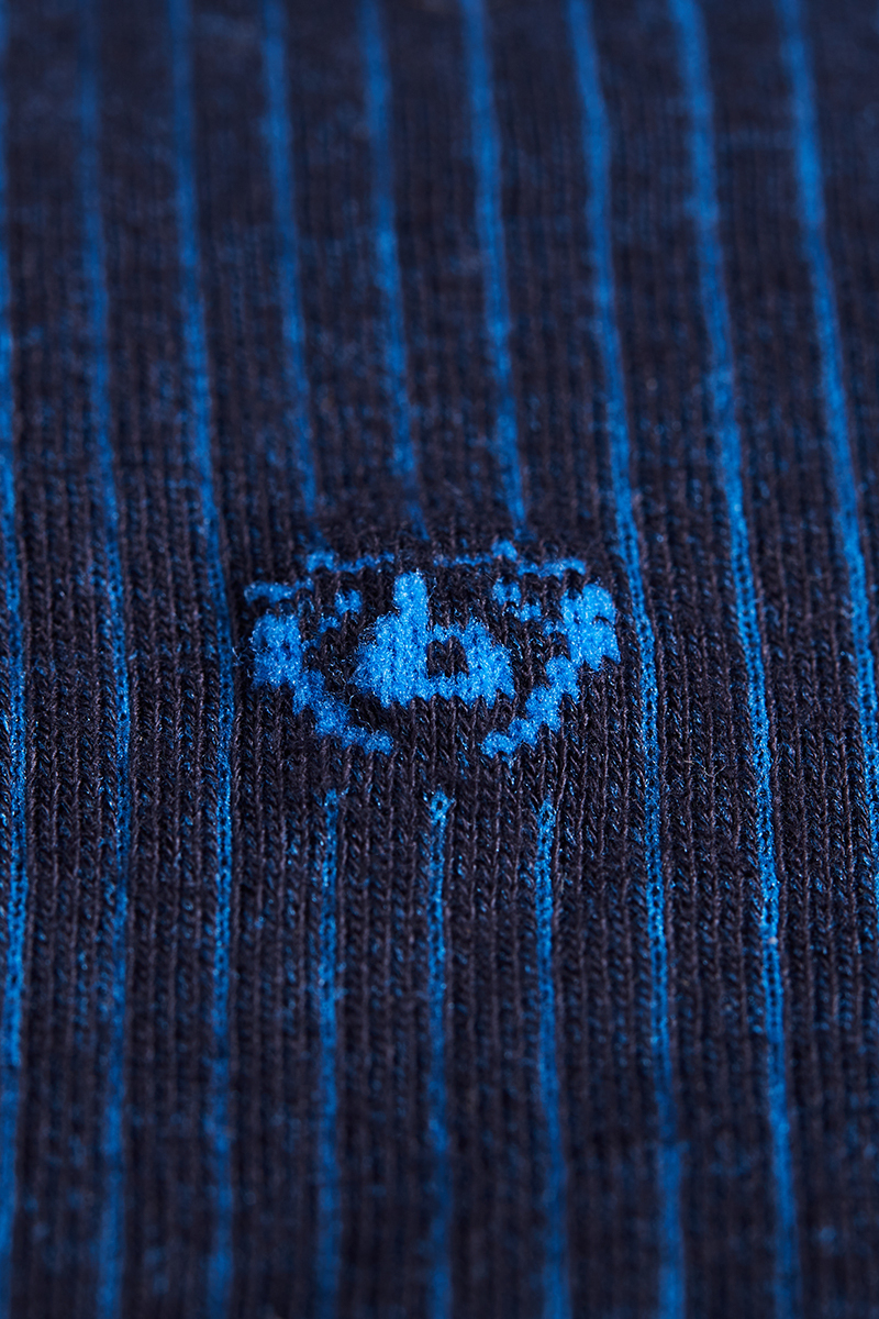 Erkek Bambu Sax Desenli Lacivert Uzun Soket Çorap (1)