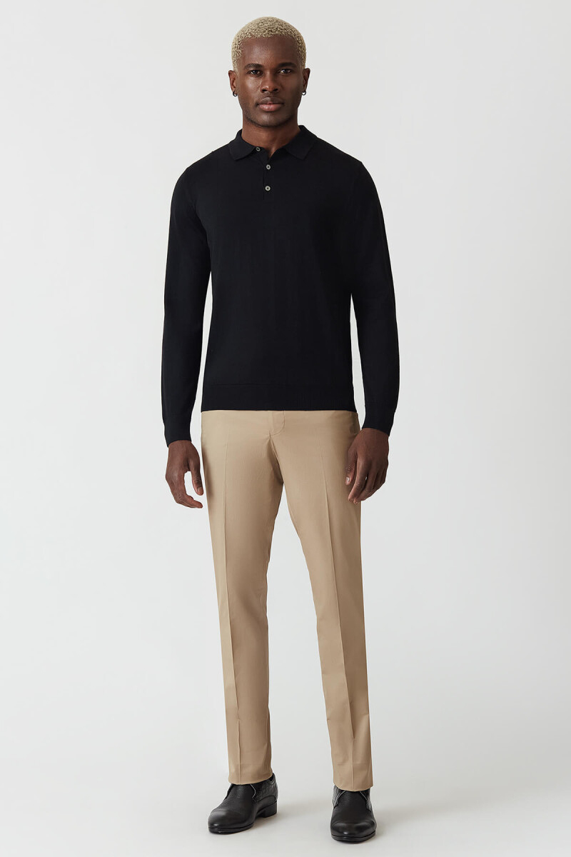 Erkek Basic Polo Yaka Triko Sıyah - 4