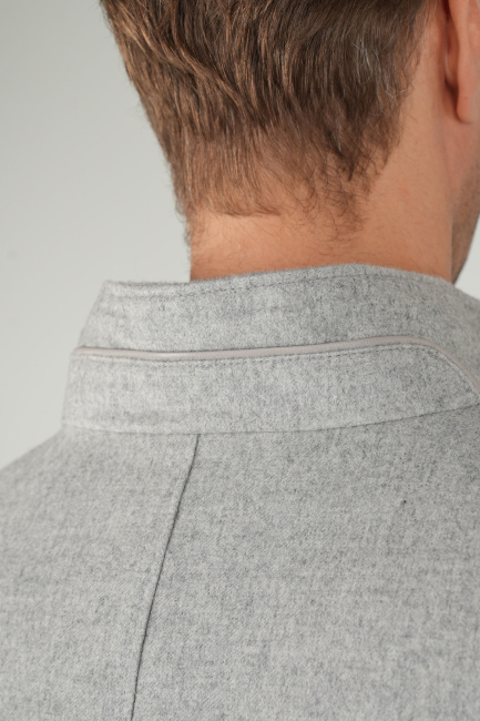 Erkek Bej Kaşe Flanel Mont - 5