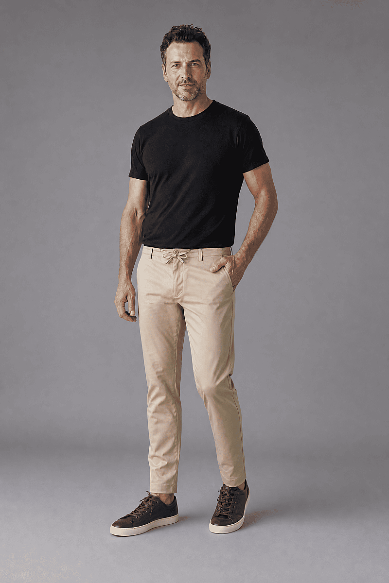 Bej Pamuk Cepli Bağcıklı Pamuklu Comfort Lastikli Spor Pantolon - 5