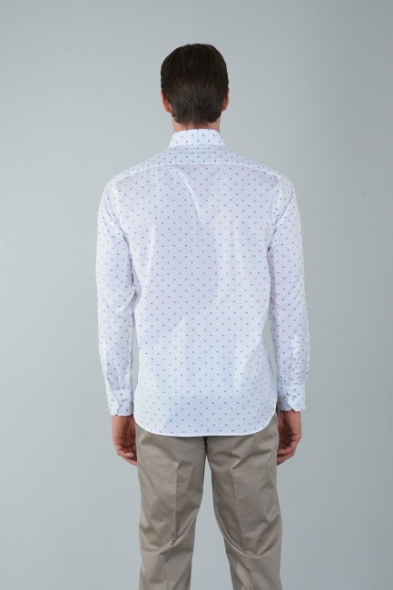 Erkek Beyaz Regular Fit Paşa Yaka Gömlek - 2