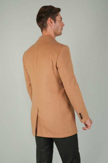 Erkek Camel Yün Kaşmir Palto (1)