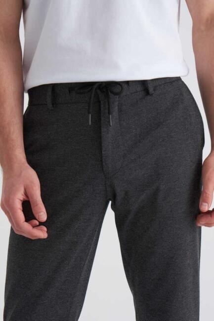 Erkek Cepli Antrasit Örme Jogger Pantolon - 4
