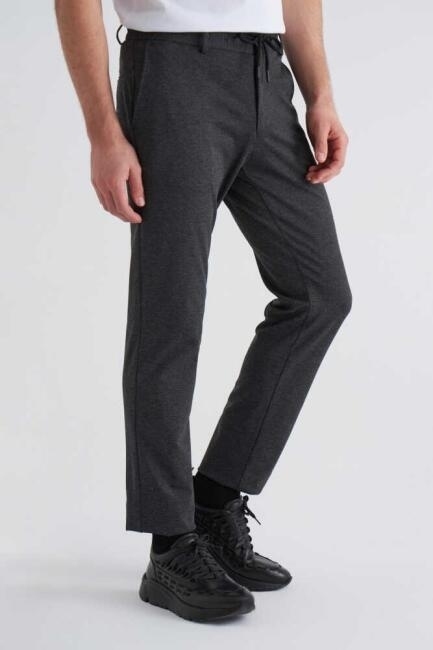 Erkek Cepli Antrasit Örme Jogger Pantolon - 1