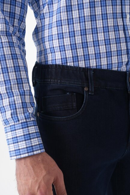 Erkek Denim Jean Jogger Pantolon Koyu Lacivert - 5