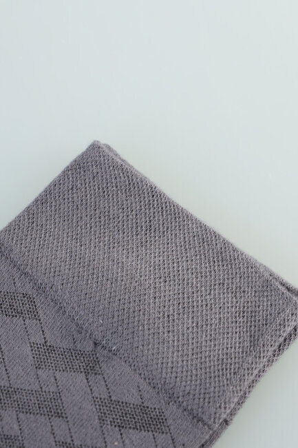 Erkek Desenli Bambu Uzun Çorap Gri - 4