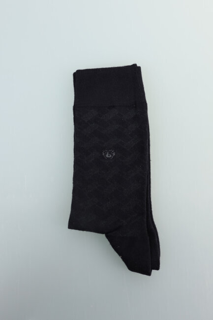 Erkek Desenli Bambu Uzun Çorap Lacivert - 2