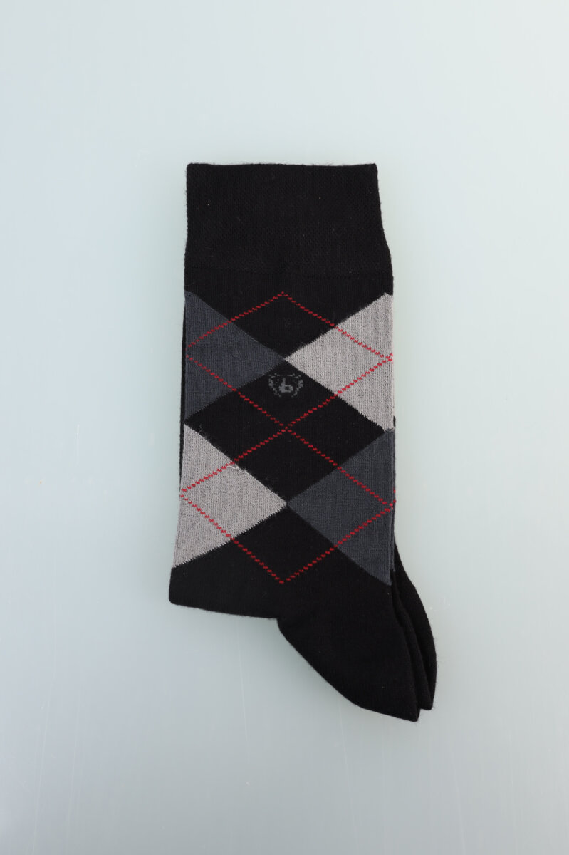 Erkek Desenli Bambu Uzun Soket Çorap Siyah - 2