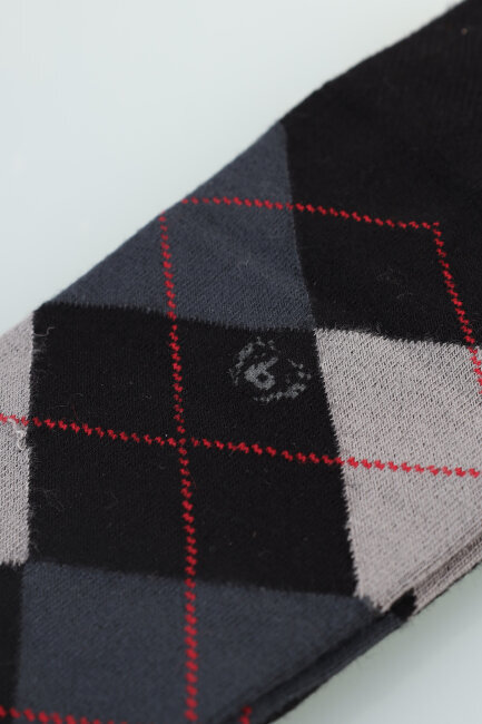 Erkek Desenli Bambu Uzun Soket Çorap Siyah - 3