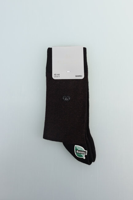 Erkek Desenli Dikişsiz Bambu Uzun Çorap Bordo - 1