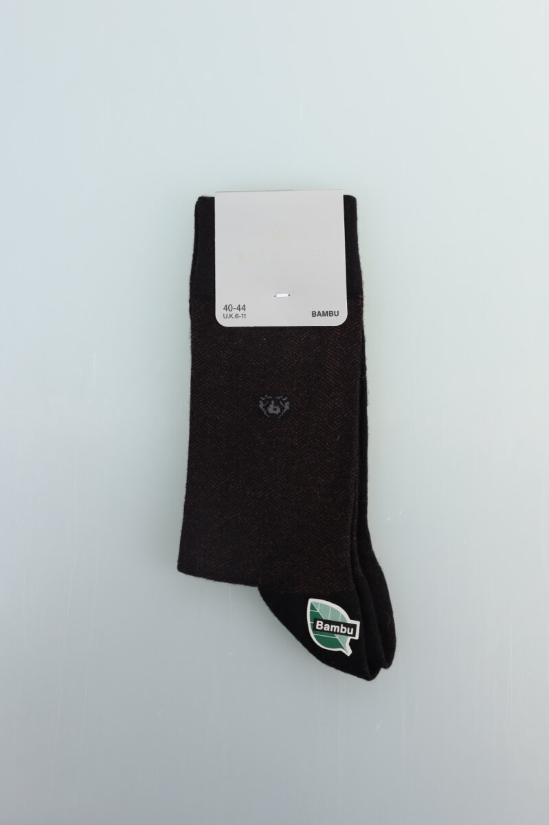 Erkek Desenli Dikişsiz Bambu Uzun Çorap Bordo - 1