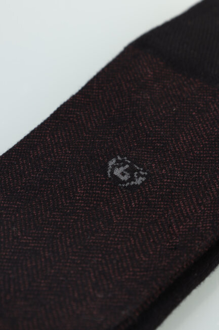 Erkek Desenli Dikişsiz Bambu Uzun Çorap Bordo - 2