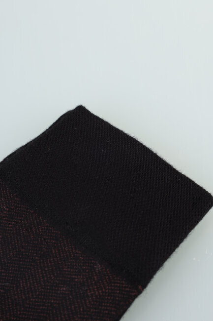 Erkek Desenli Dikişsiz Bambu Uzun Çorap Bordo - 4