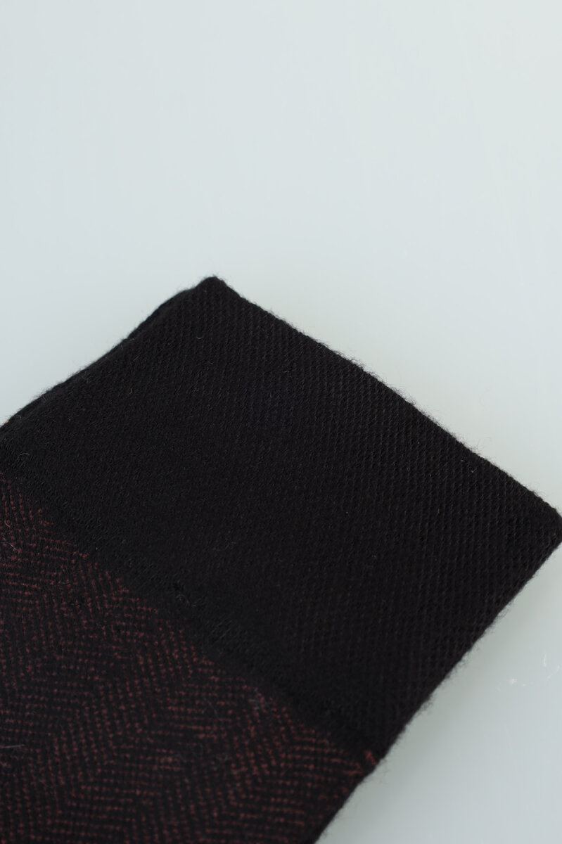 Erkek Desenli Dikişsiz Bambu Uzun Çorap Bordo - 4