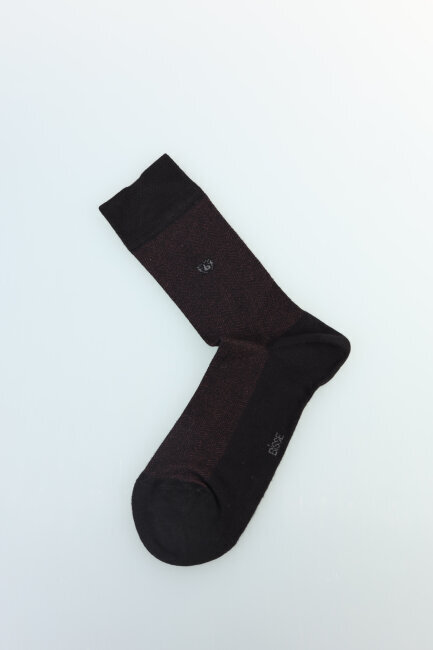 Erkek Desenli Dikişsiz Bambu Uzun Çorap Bordo - 5