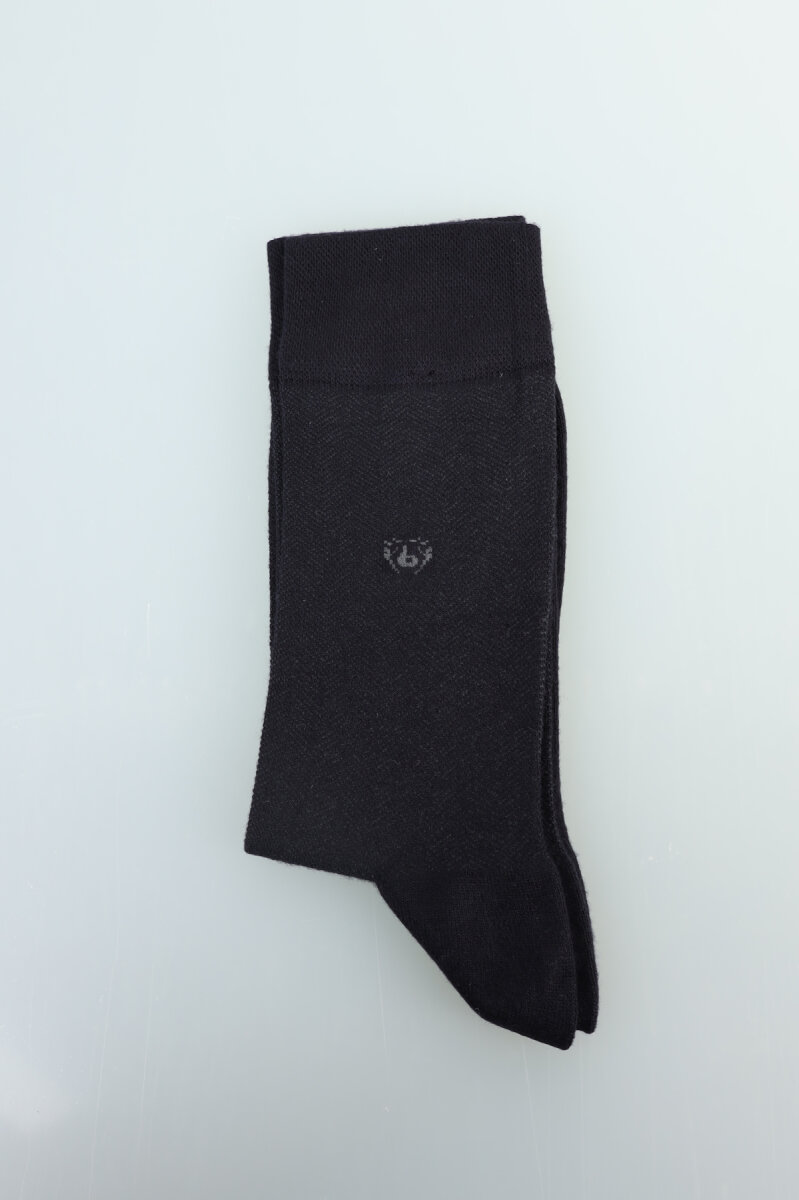 Erkek Desenli Dikişsiz Bambu Uzun Çorap Lacivert - 2