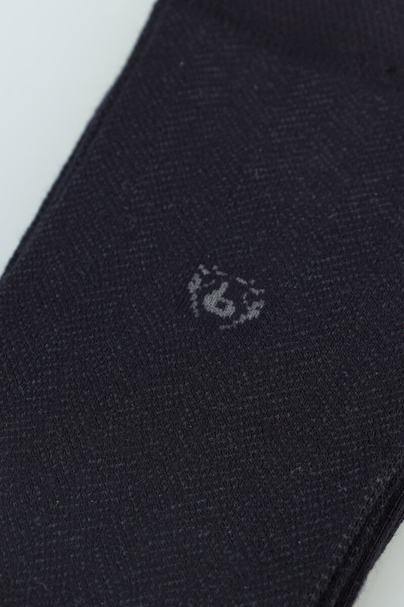 Erkek Desenli Dikişsiz Bambu Uzun Çorap Lacivert - 3