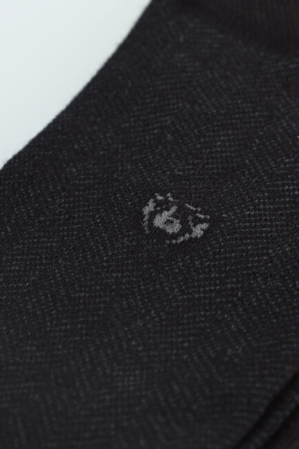 Erkek Desenli Dikişsiz Bambu Uzun Çorap Siyah - 3