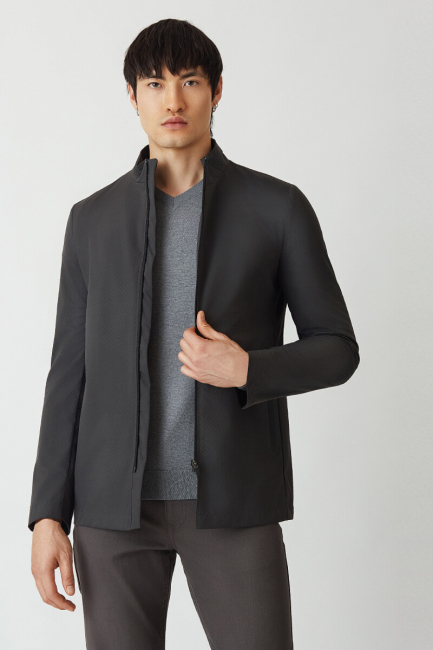 Erkek Femuarlı Cep Detaylı Antrasit Mont - 1