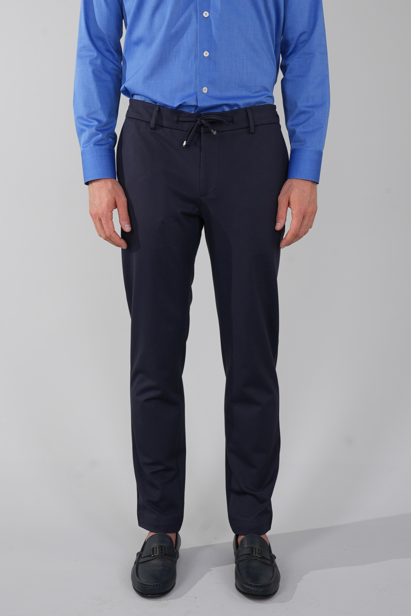 Erkek Fermuarlı Jagger Spor Lacivert Pantolon - 1