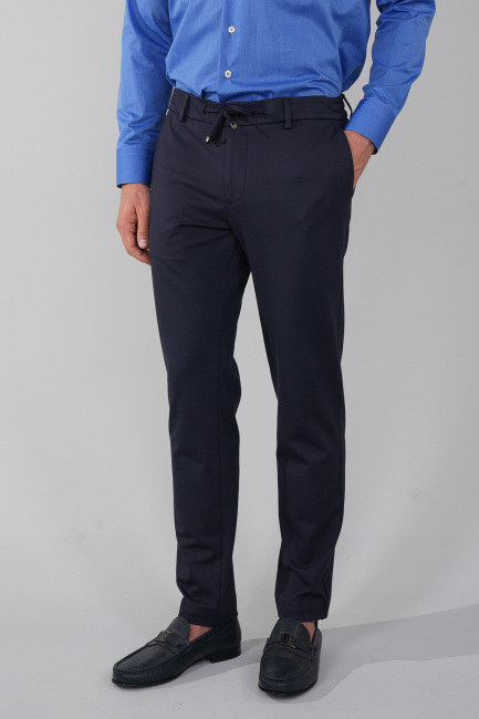 Erkek Fermuarlı Jagger Spor Lacivert Pantolon - 3