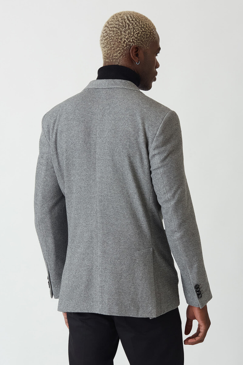 Erkek Gri 6 Drop Platinum Ceket - 2