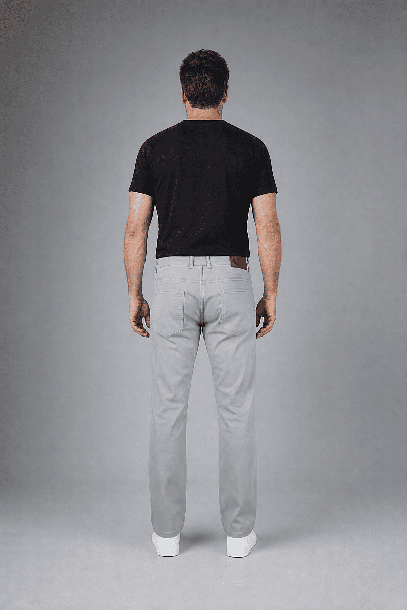 Gri Pamuk Cepli Chino Pamuklu Spor Pantolon - 4