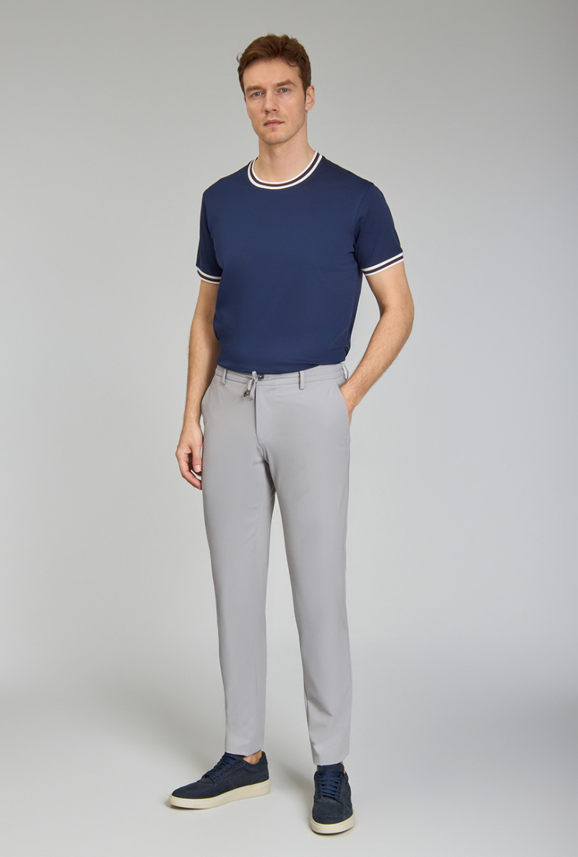 Erkek Gri Jogger Cepli Lastikli Rahat Spor Pantolon - 5