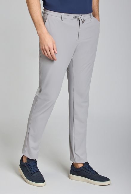 Erkek Gri Jogger Cepli Lastikli Rahat Spor Pantolon (1)