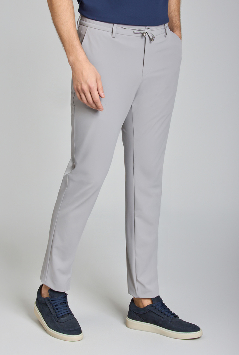 Erkek Gri Jogger Cepli Lastikli Rahat Spor Pantolon - 2