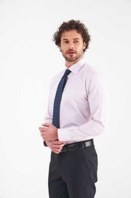 Erkek Gri Pamuk Regular Fit Klasik Gömlek - 6