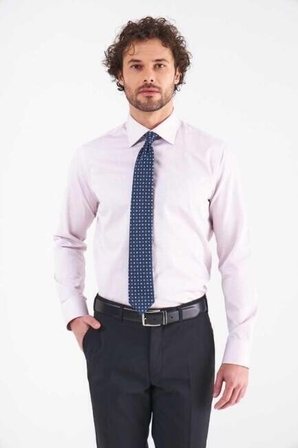 Erkek Gri Pamuk Regular Fit Klasik Gömlek - 1