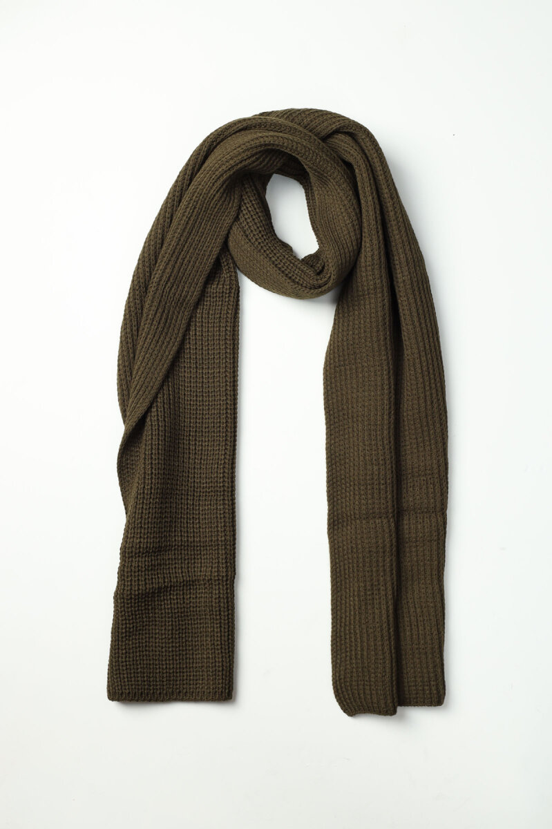 Erkek Haki Düz Bere Atkı Seti - 3