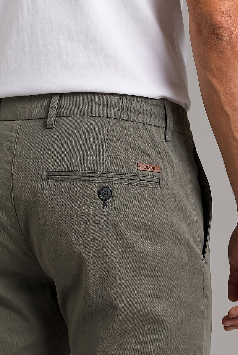 Haki Pamuk Cepli Bağcıklı Pamuklu Comfort Lastikli Spor Pantolon - 3