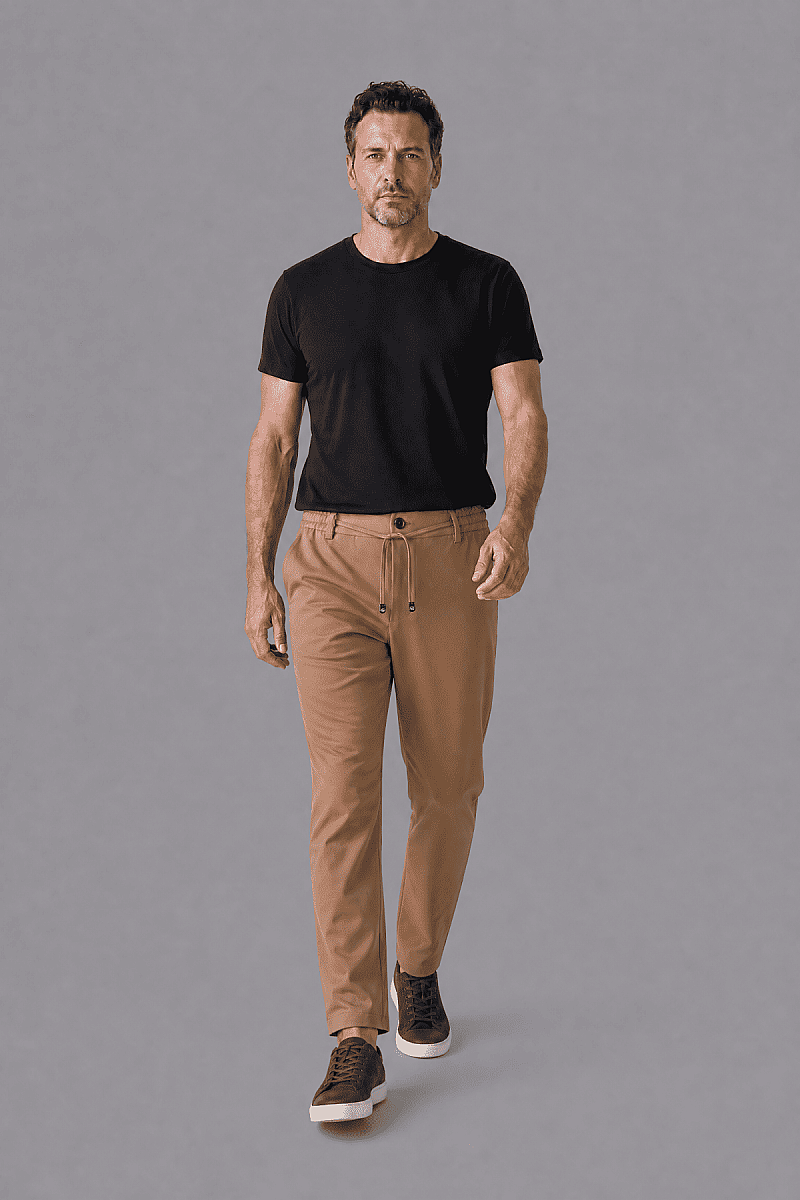 Hardal Bağcıklı Lastikli Rahat Spor Pantolon - 3