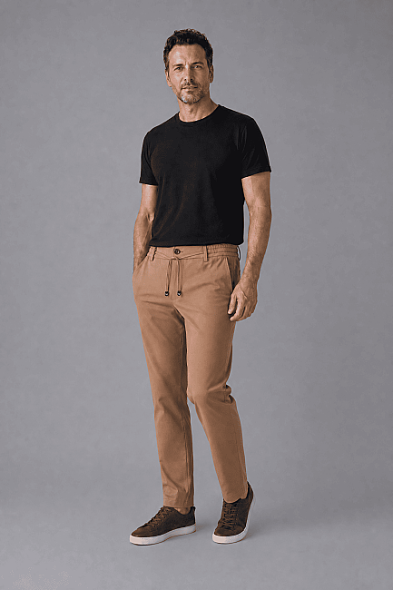 Hardal Bağcıklı Lastikli Rahat Spor Pantolon (3)