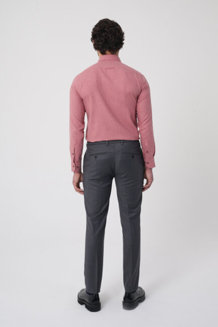 Erkek Jagger Klasik Marfil Koyu Gri Pantolon - 4