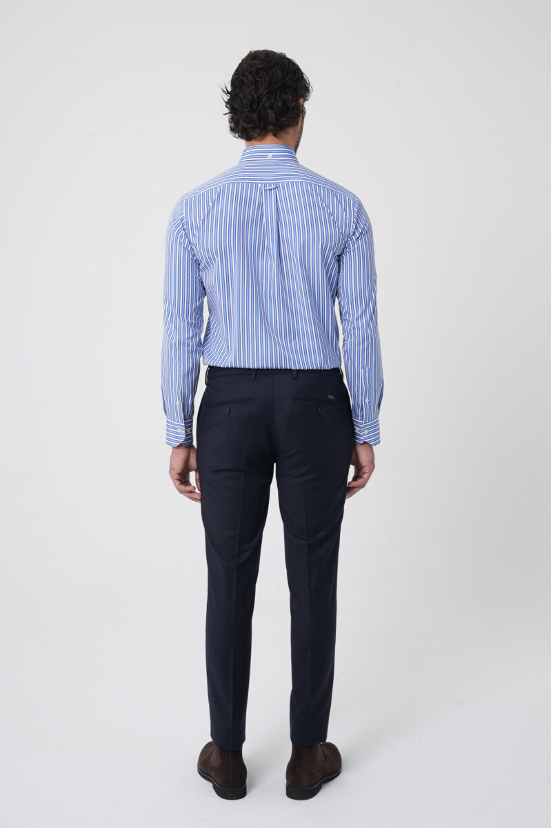 Erkek Jagger Klasik Marfil Lacivert Pantolon - 3