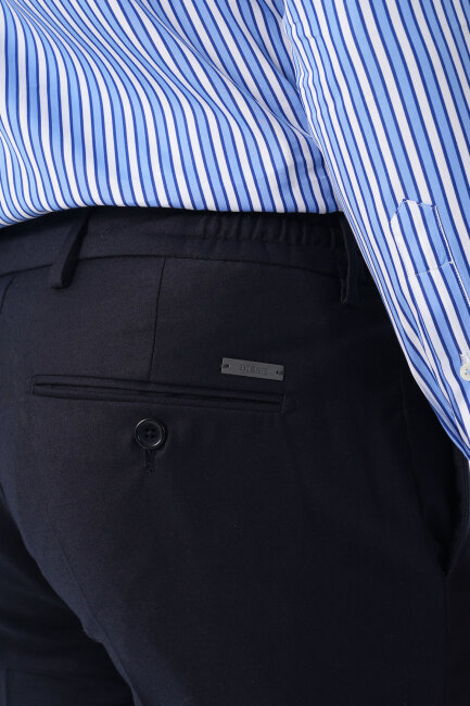 Erkek Jagger Klasik Marfil Lacivert Pantolon - 5