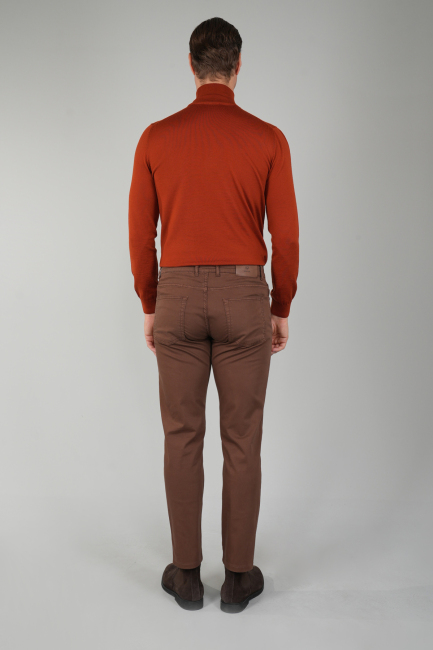 Erkek Kahve Chino Pamuklu 5 Cepli Spor Pantolon (1)