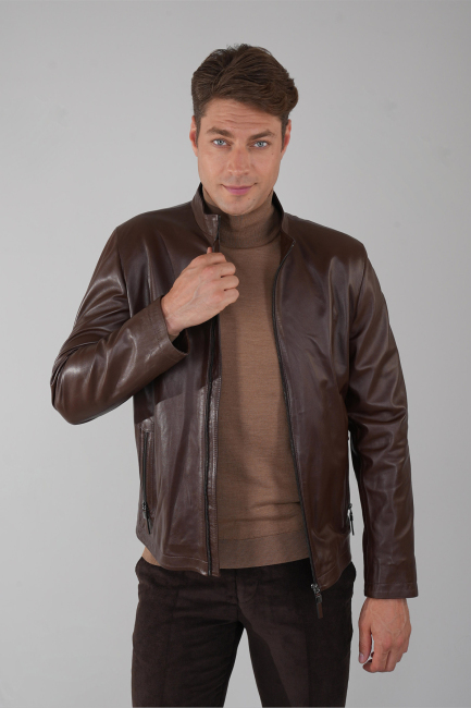 Erkek Kahve Gerçek Deri Ceket