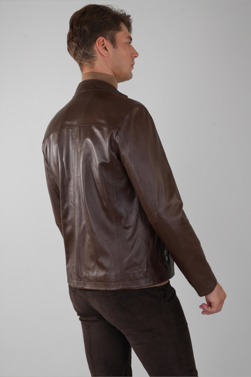 Erkek Kahve Gerçek Deri Ceket (1)