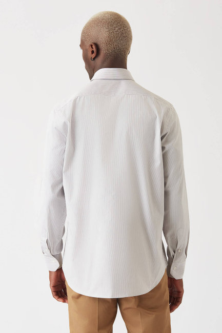 Erkek Kahve Pamuk Regular Fit Günlük Klasik Gömlek - 2