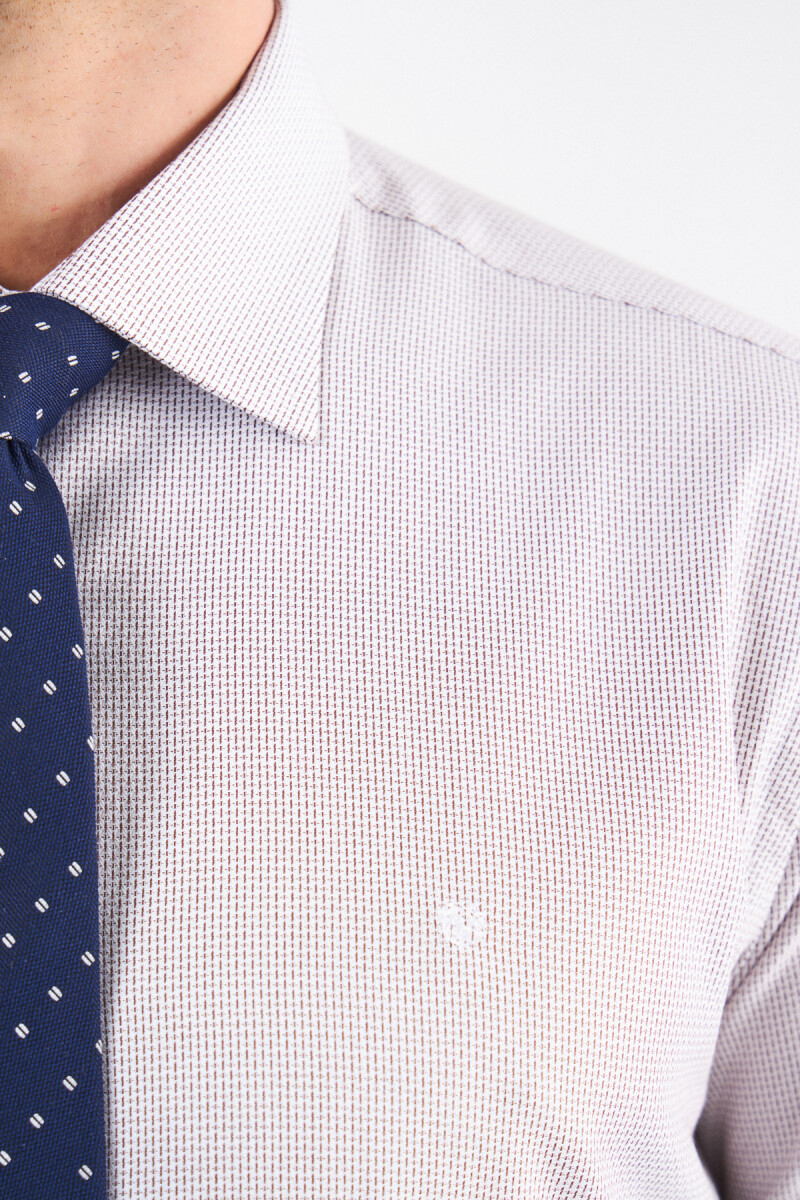 Erkek Kahve Pamuk Regular Fit Klasik Gömlek - 3